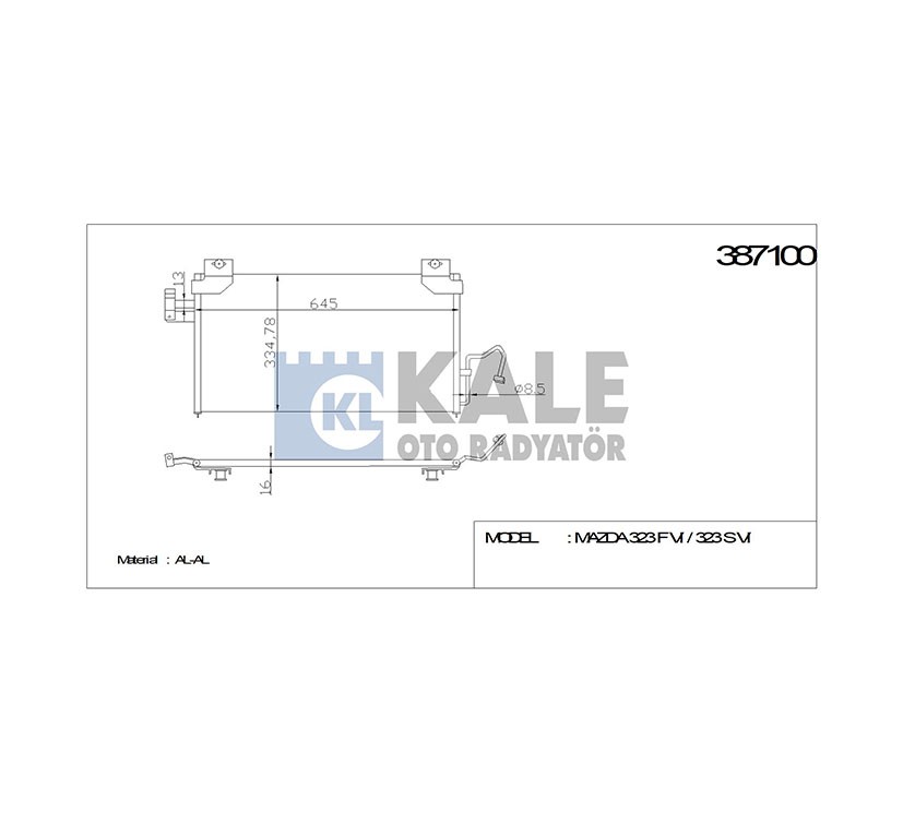 Mazda 323 Klima Radyatörü 1998-2003 Radyatör . OEM B25F-61-480